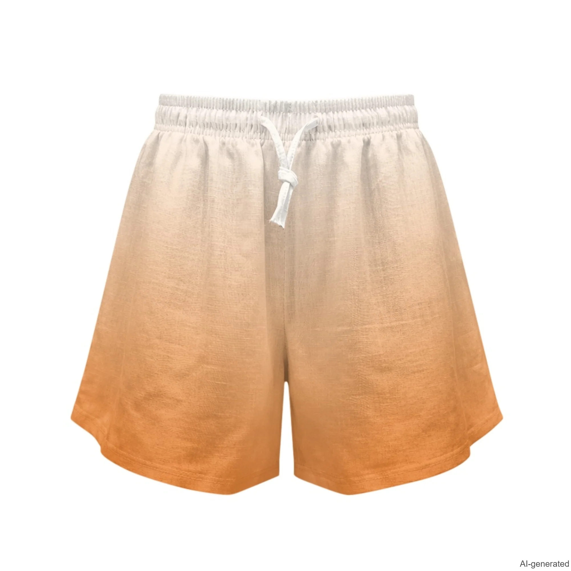 XIXIRIMIDO Women's Linen Shorts High Waisted Wide Leg Waist Drawstring Short Pant Gradient Print Lounge Shorts with Pockets