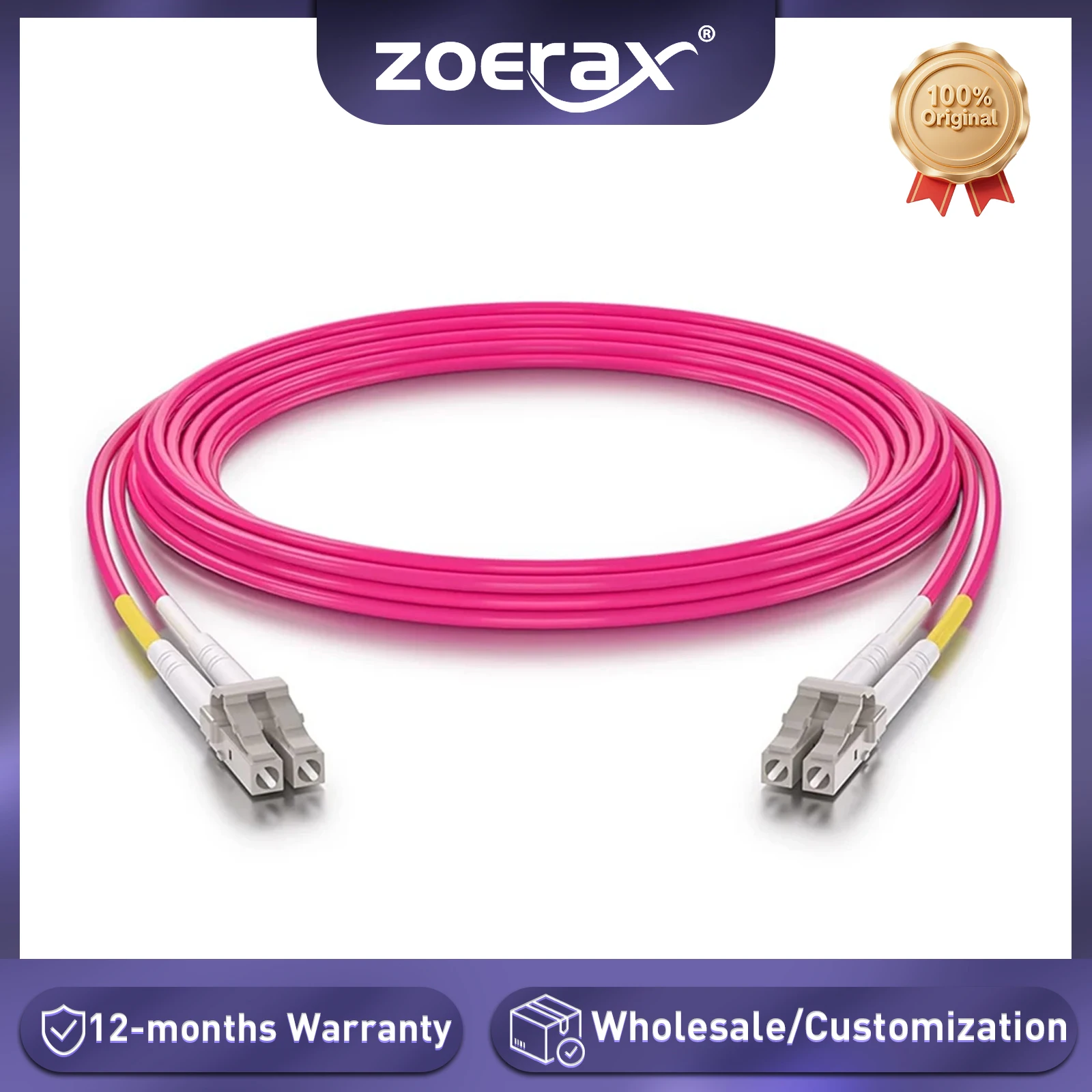 ZoeRax OM4 Fiber Optic Patch Cable LC to LC 100/40/10Gb Multimode Duplex 50/125μm LSZH Fiber Optic Cord for SFP Transceiver