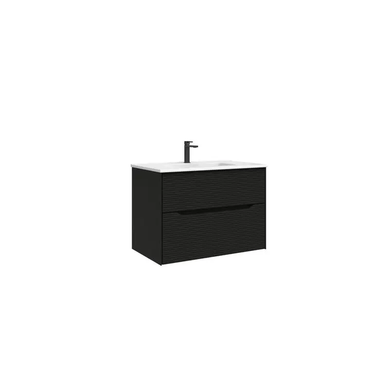 Kabinet Vanity Tunggal 32 Inci Hitam Matte