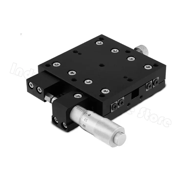 High-Precision X Axis Cross Roller Stage 25–50mm Table, Center/Left/Right Mount with Micrometer Adjustment LX Series
