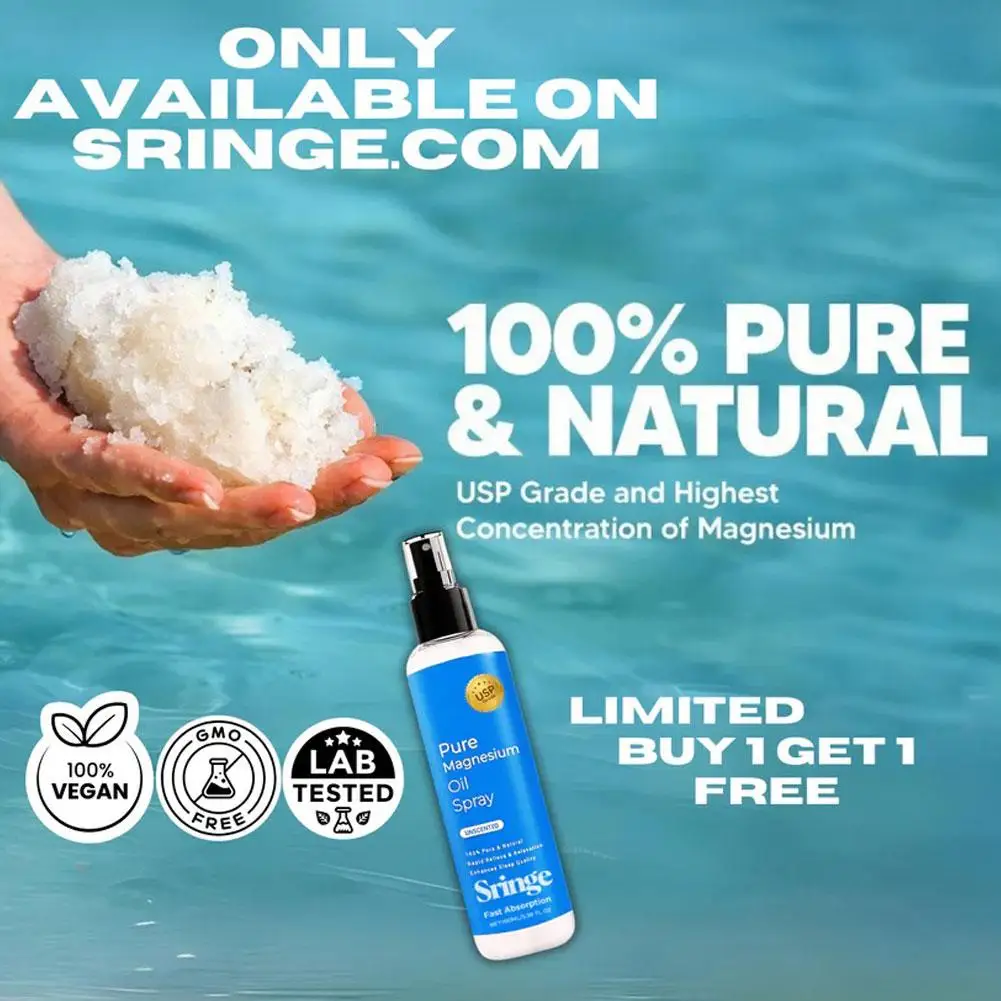 Organic Magnesium Oil Spray Promote Calm Better Sleep Relaxation Nourishing Smoothing Soften Relieve Muscle Body Care Best Gifts