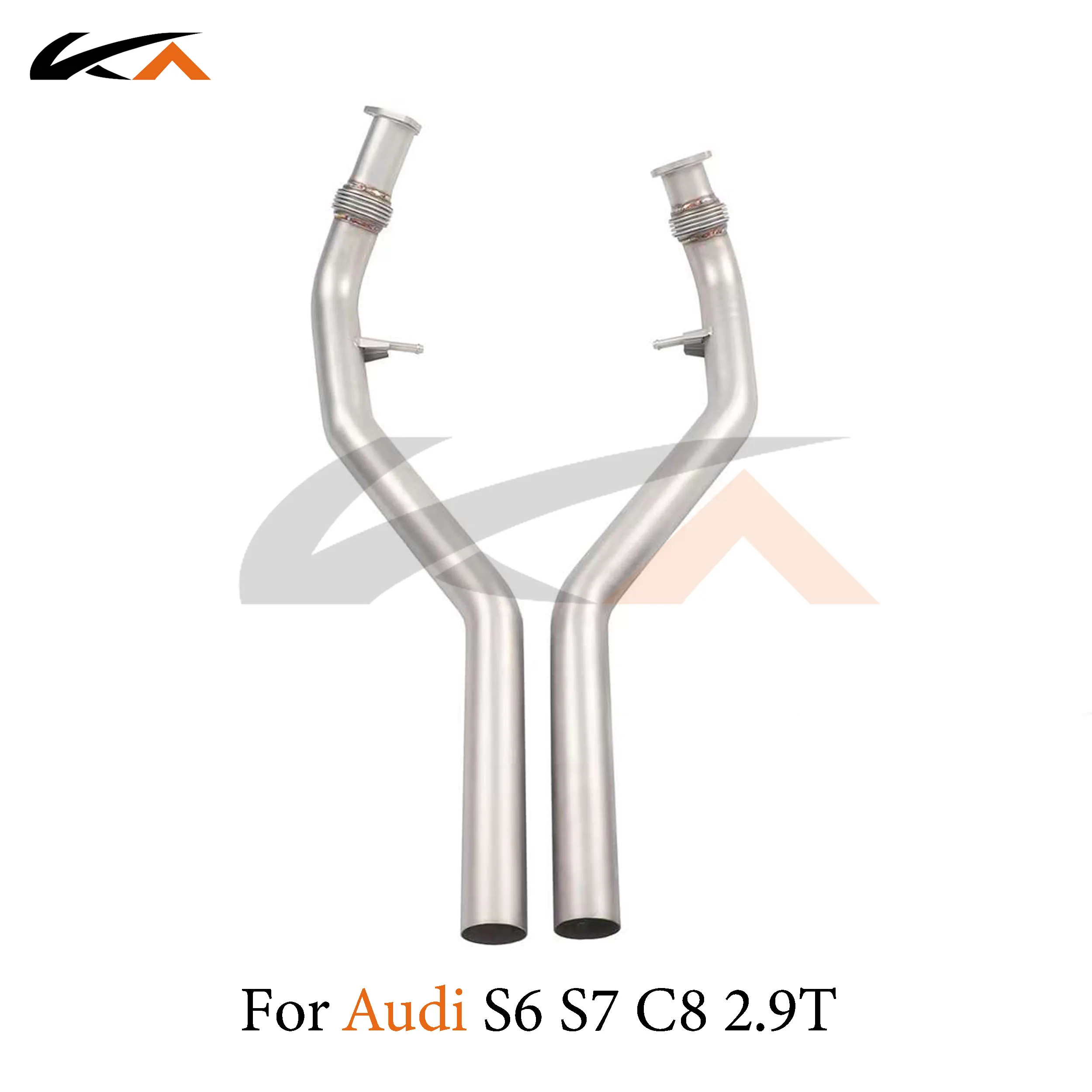 

KA Tuning exhaust system parts stainless steel front pipe for Audi S6 S7 C8 2.9T straight pipe performance bellows resonator