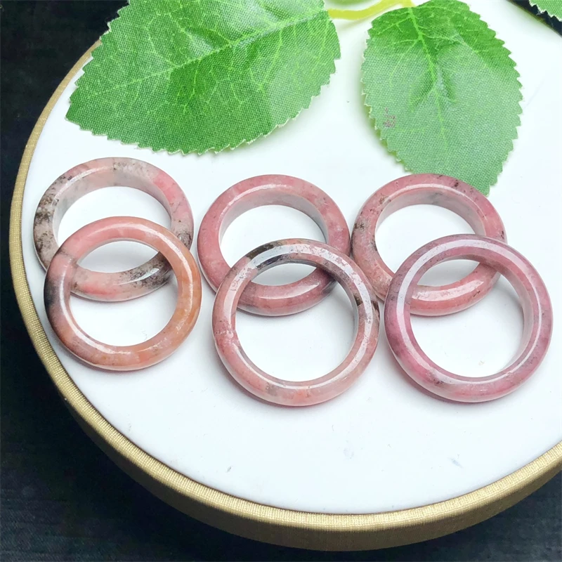 6pcs natürlichen Rhodonit Kreis Anhänger Edelstein Schnitzen Reiki Mode Heilung Kristalls tein DIY Zubehör 28mm