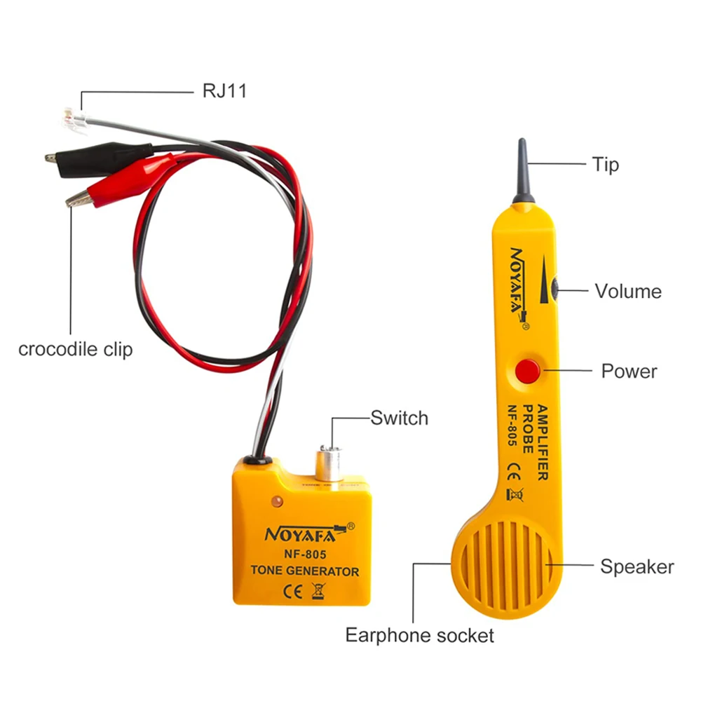 Imagem -03 - Noyafa-cable Tester com Volume Ajustável Gerador de Tom Alta Precisão Wire Tracer Amplificador Indutivo Nf805 200ep