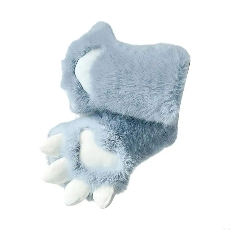 Plush Costume Gloves with Quick On-and-Off Wrist Fastening for Role-Play 6XDA 2