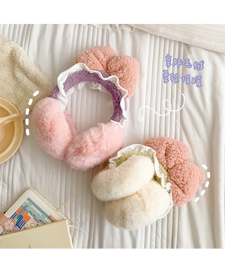 Lovely Big Bowknot Warm peluche paraorecchie Baby Cache oreillas cuffie per bambini per paraorecchie per ragazzo scaldamuscoli per ragazze inverno H303