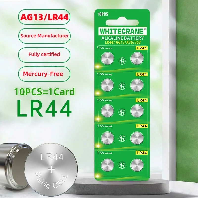 

High Quality10-100PCS AG13 LR44 Button Battery LR44 L1154 A76 357A 1.5V AG13 Watch Button Cell Batteries For Toys Calculators