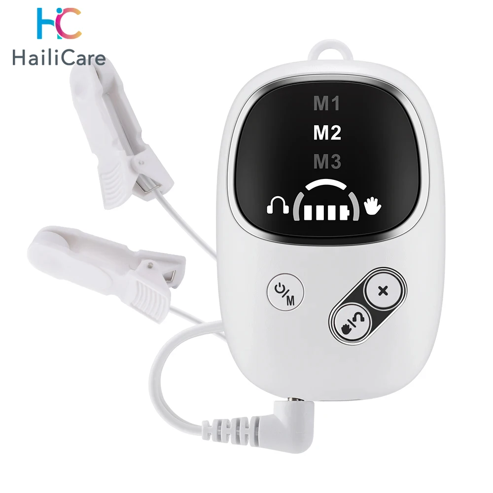 

CES Sleep Aid Device Palm Pulse EMS Pulse Device Ear Clip Microcurrent Pressure Relief Help Sleep Handheld Improves Sleep