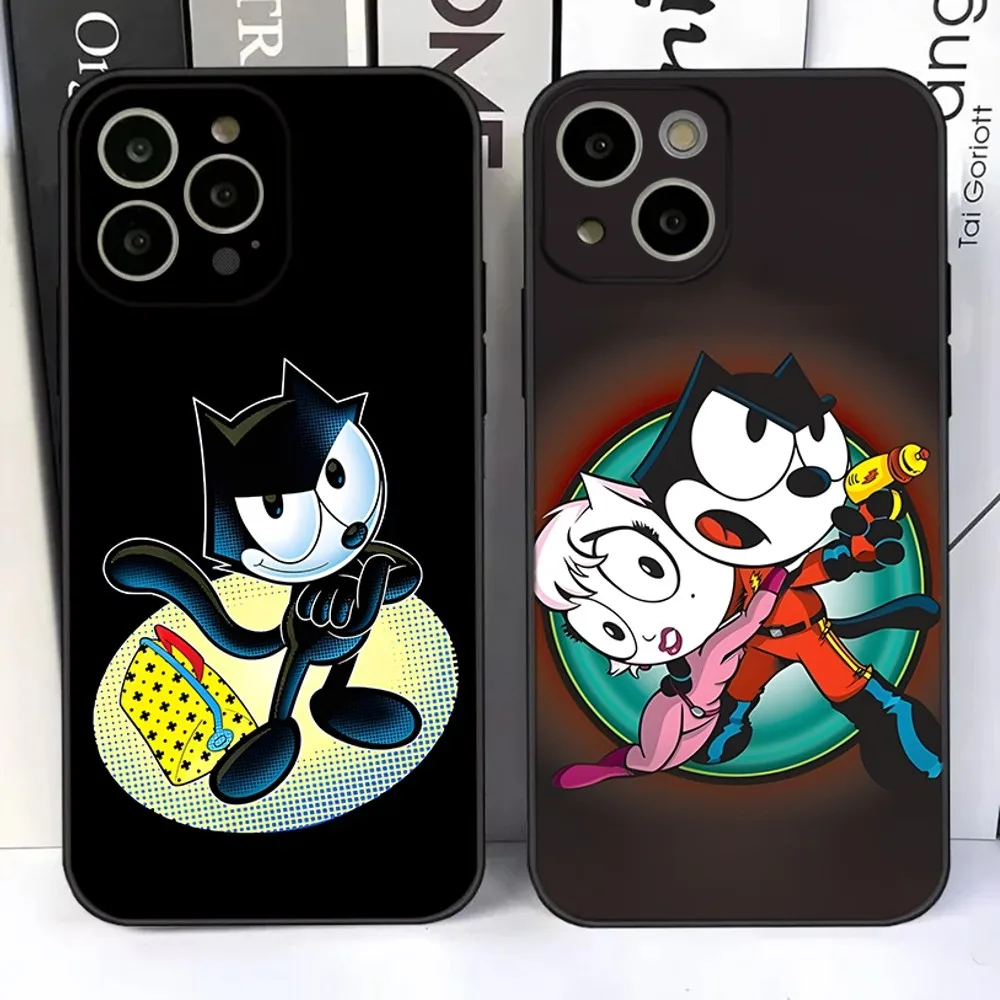 

Cute F-Felix-the-Cats cartoon Phone Case For iPhone 16e,16,15,14,13,12,11 Plus,Pro,Max,XR,XS,X,7,8 SE,Mini Silicone Soft