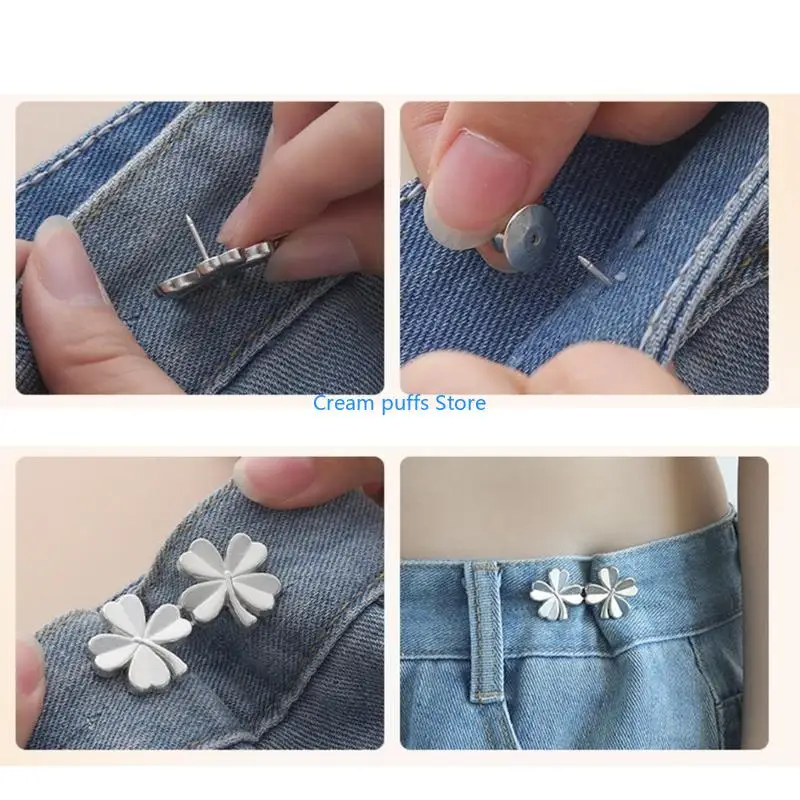 50LE Alloy Brooch Waist Buckle Women Pants Tightening Clip Fitness Pin Adjust Tool