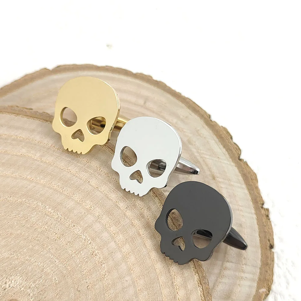 Halloween Skull 18k Gold-plated Cufflinks, Personality Clothing Accessories, Light Luxury Jewelry for Everyday Life or Party