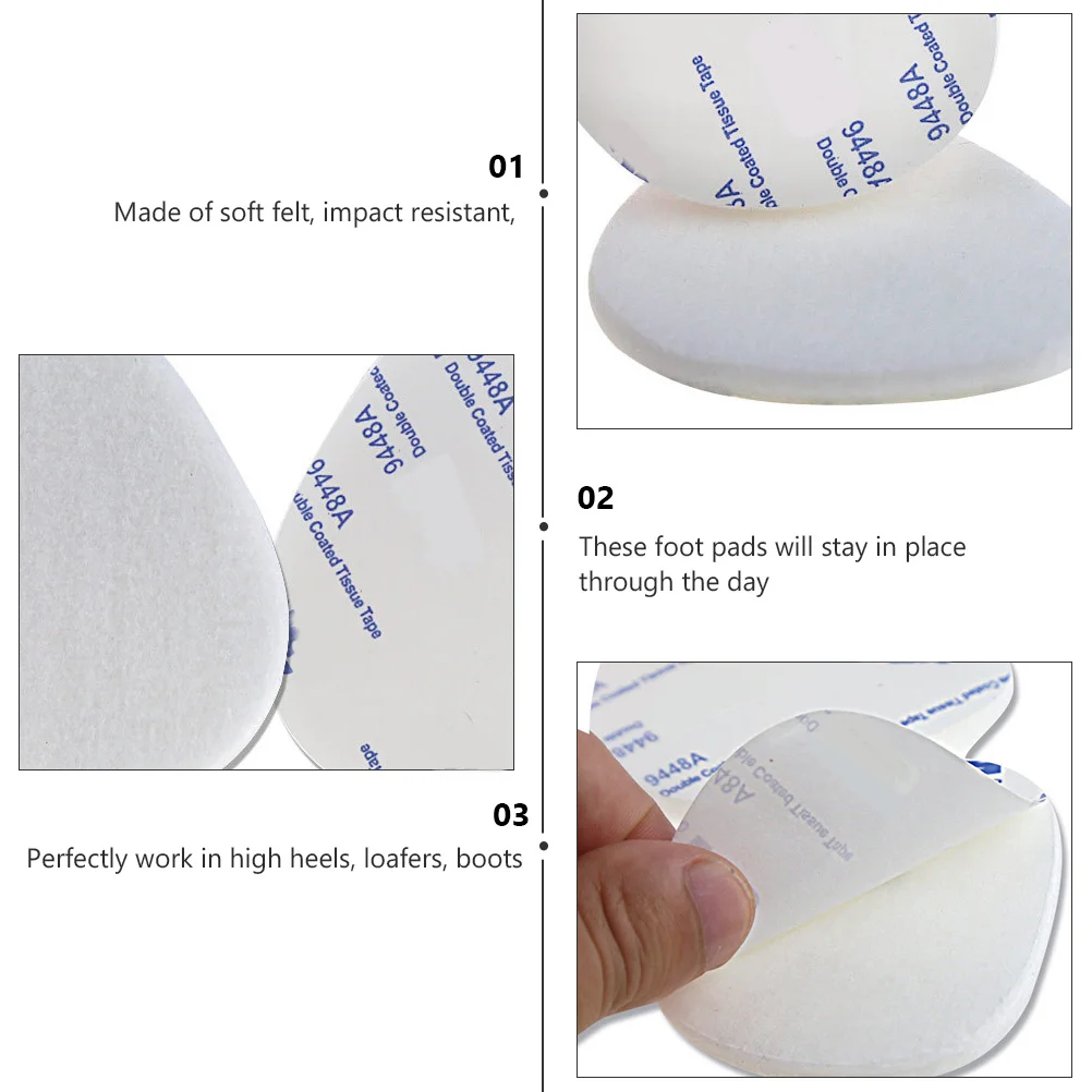 

High Heel Pads Felt Forefoot Cushion For Women Men Shoe Insoles High Heel Cushions No Residue Comfortable Fit