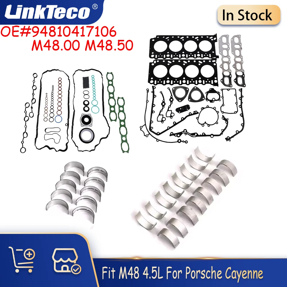 

Full Gasket Set Head Gasket Set Main Bearing Conrod Bearing Fit 4.5L 4.5T M48.00 M48.50 9PA V8 For Porsche Cayenne S 94810417106