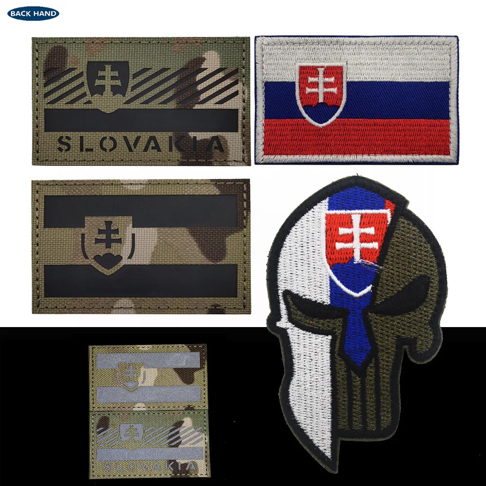 Slovakia Embroidered Magic Badge Infrared Reflective Reflective Tactical Badge Military Patches for Clothing Patch for Clothes