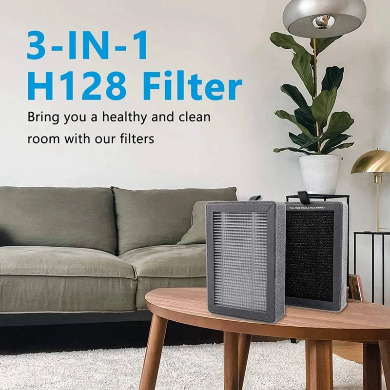 Filter pengganti LV-H128, cocok untuk LEVOIT LV-H128 pembersih udara, LV-H128 H13 True HEPA Filter pengganti 4 pak