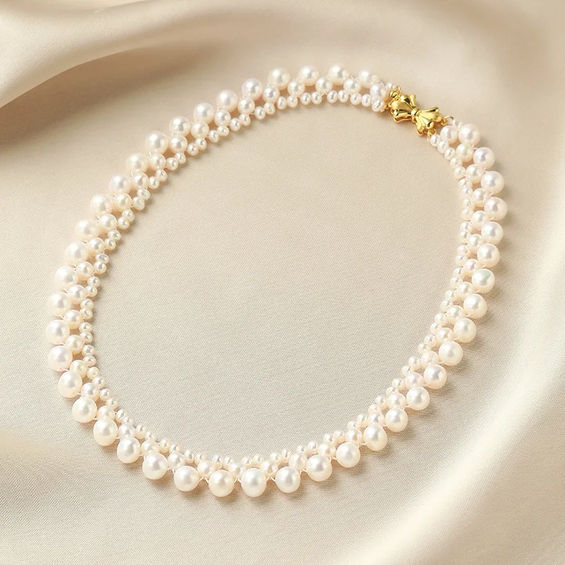 Freshwater Pearl Necklace Choker Fashion Natural Beads Collarbone Chain