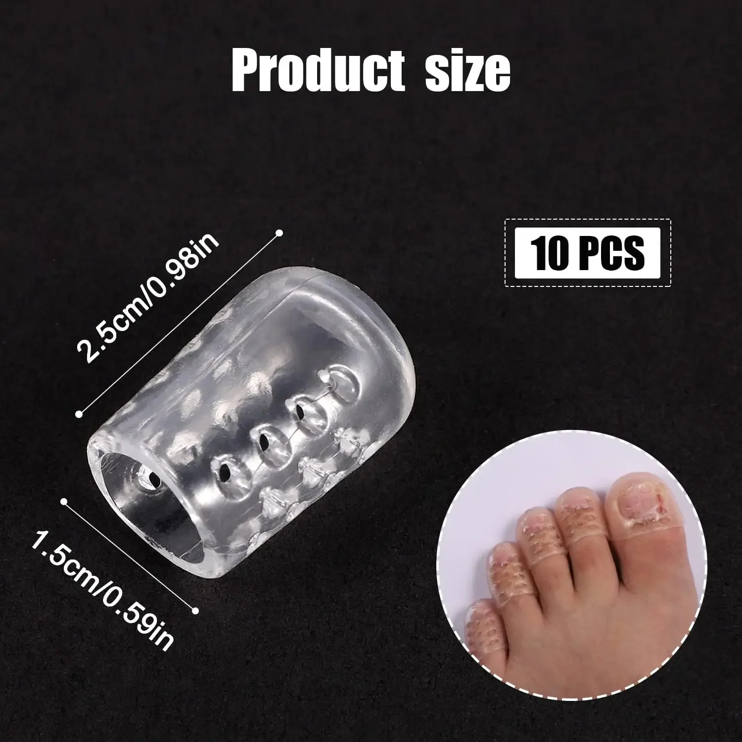 5-30pcs Transparent Silicone Toe Covers Women Gel Little Toes Protector Tube Foot Care Finger Caps Elasticity Prevents Blisters