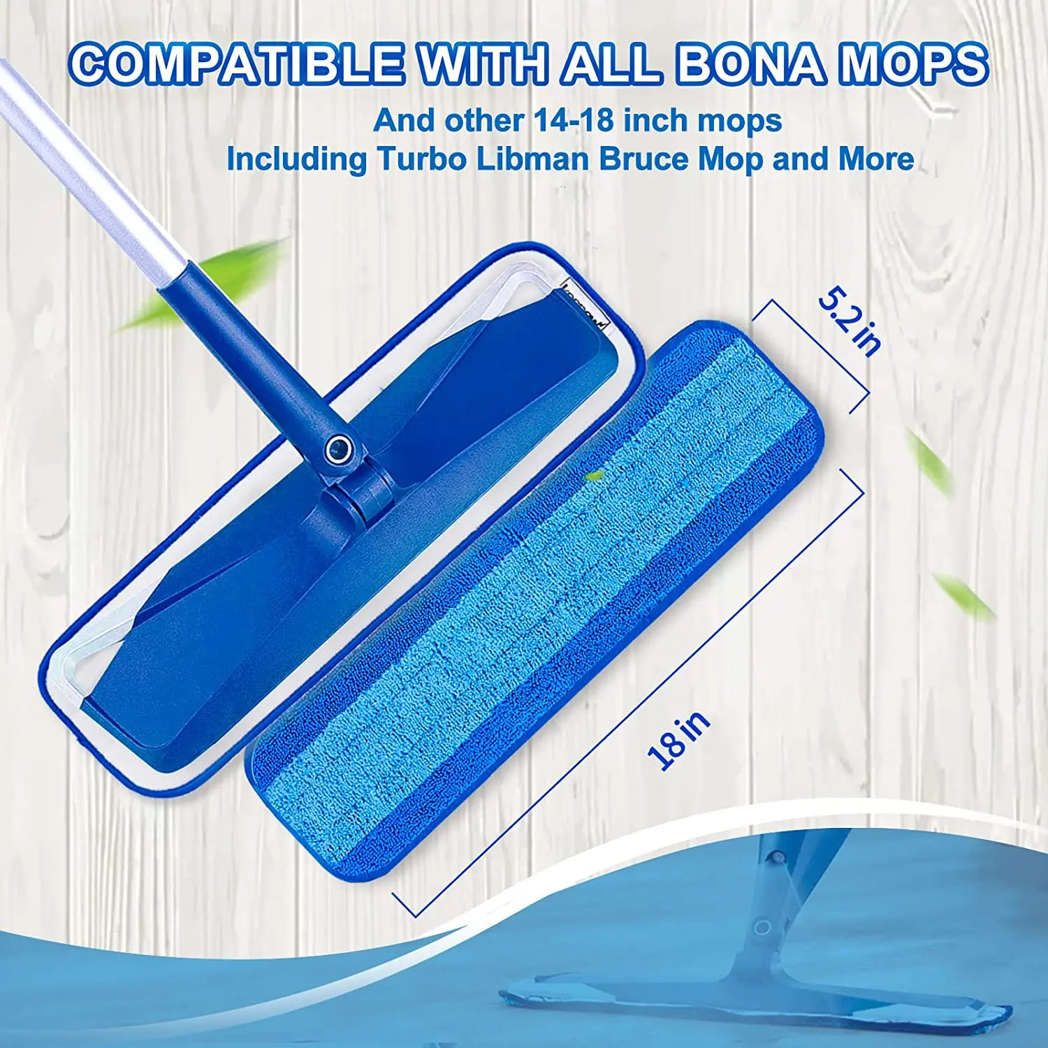 4 Pack แผ่นสำลีเช็ดหน้าสำหรับ Bona ไม้เนื้อแข็งชั้นพรีเมี่ยมสเปรย์ Mop