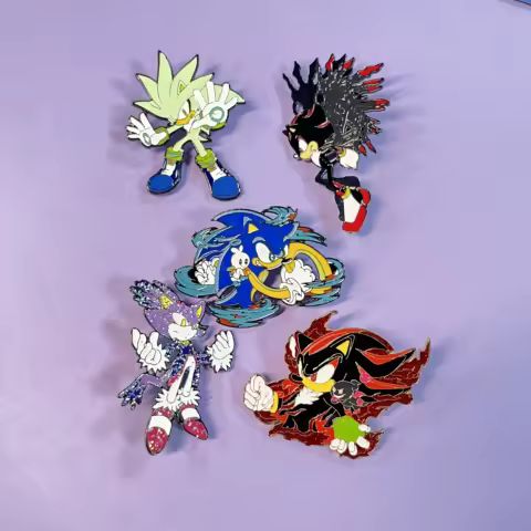 Sonic Enamel Pins Showcase Your Love for Sonic with These Detailed Pins.Featuring Classic Characters in Bright Colors.Collection