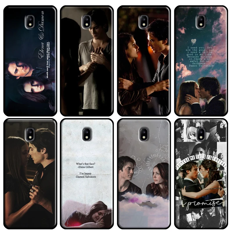 Damon Elena The Vampire Diaries Soft Case For Samsung Galaxy A3 A5 2016 J1 J3 J4 J5 J6 J7 2017 J2 Core J8 A9 A6 A8 Cover