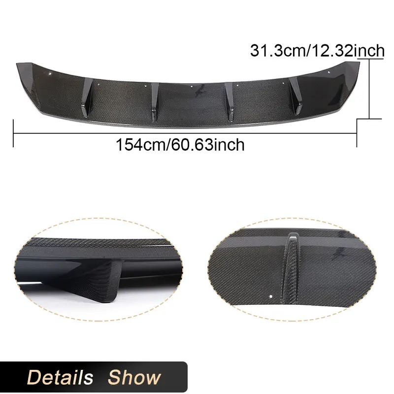 Carbon Fiber Rear Bumper Diffuser Lip Spoiler for BMW I3 Series I01 4-Door 2018-2020 Car Rear Diffuser Lip Apron Guard Body Kit