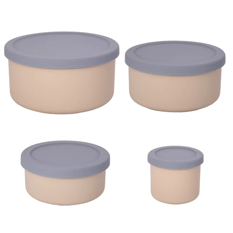 NEW-Silicone Food Storage Containers With Lids Leak Proof Space Saving Reusable Meal Prep Airtight Containers For Kitchen