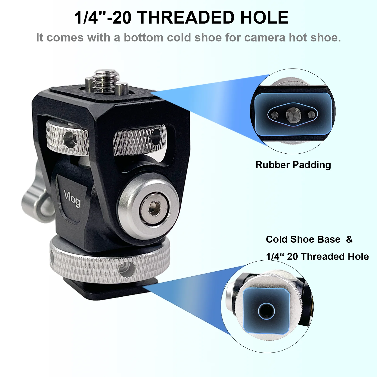 FOMOZER Monitor Mount Lite with Cold Shoe Swivel 360° and Tilt 180° Holder for Monitor LED & Video Shoot Accessories Magic Arm