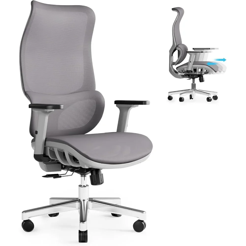 Silla de oficina grande y alta, sillón ergonómico de 450 libras para trabajo pesado con soporte Lumbar y reposabrazos 3D, silla de oficina para el hogar