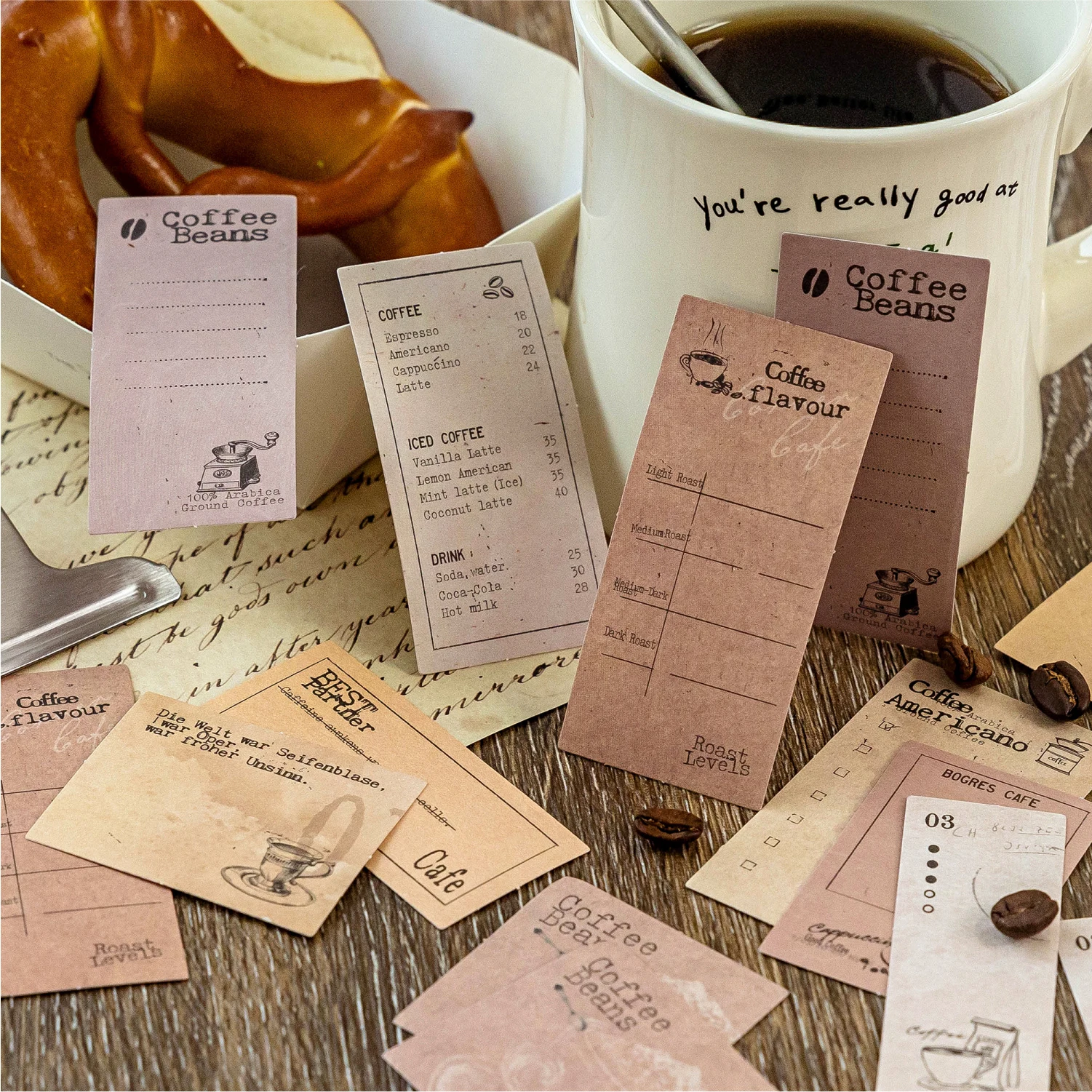 30 ورقة ملصقات مذكرة عتيقة مادة ورق الكرافت DIY بها بنفسك سكرابوكينغ غير المرغوب فيه مجلة لاصقة تزيين القرطاسية #5