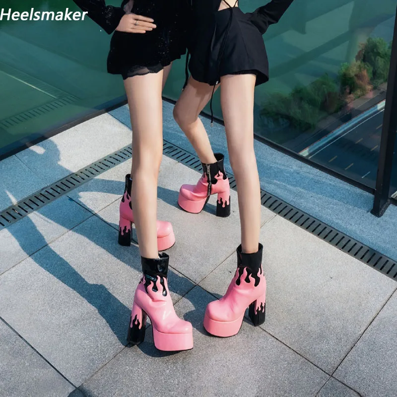 

Sukeia женские зимние ботильоны ручной работы на платформе с круглым носком, великолепная розовая банкетная женская обувь размера США 5-15