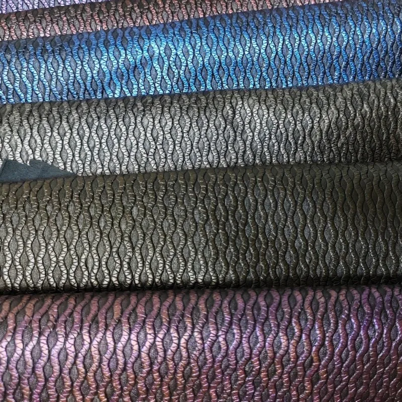 

Retro Wave Pattern Artificial Leather Fabric Luggage Handbag Armor Set Soft Bag Craft Gift for Diy Sewing Cloth By The Yard