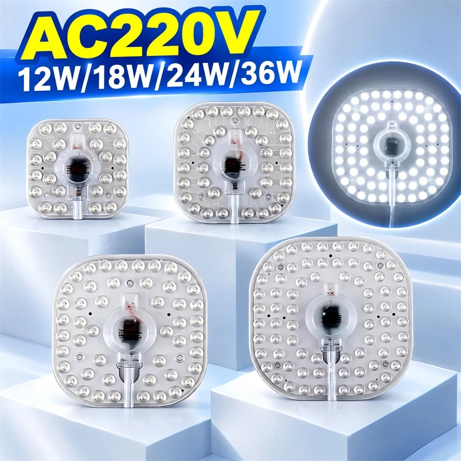 Magnetic Attraction Design AC220V Square LED Module Source 12W 18W 24W 36W Ceiling with Brightness Lighting Home Decoration