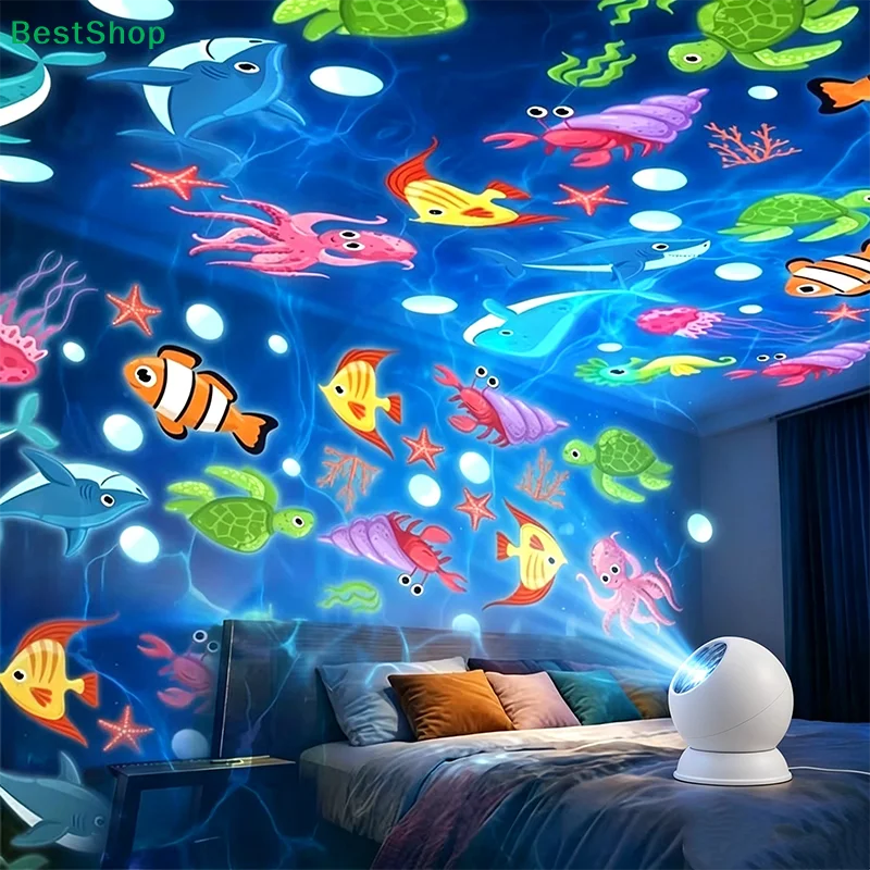 〔Y〕LED Starry Ocean Projector Light, Ocean Rotating Dynamic Projection Night Light,USB Plug-in Ambient Lamp, Decorative Lighting