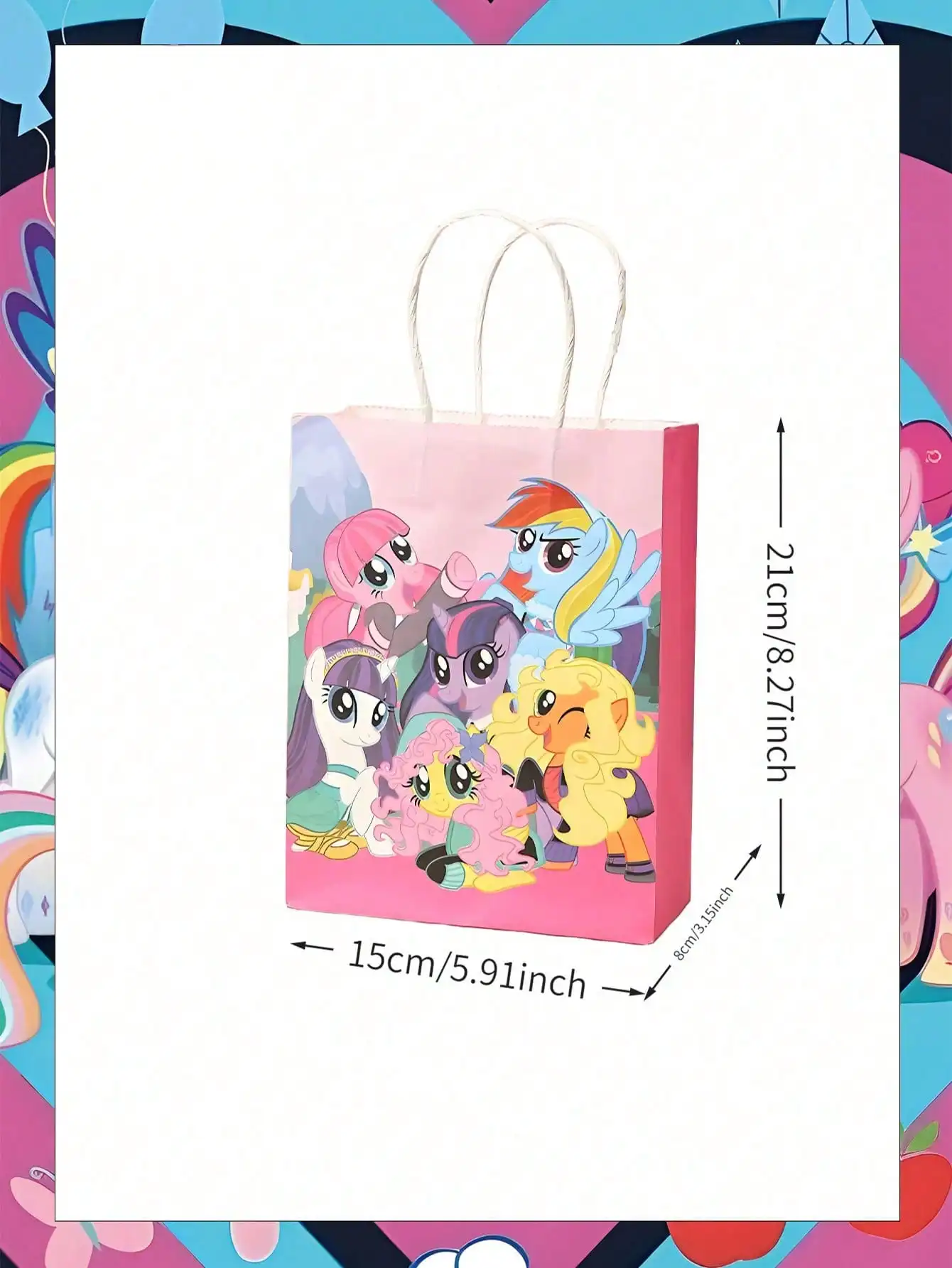 1/5/10/20/30 pcs New Gift Bags, Fashionable Cartoon Kraft Paper Tote Bags, Cute Animal Handle Packaging Bags, Anime Character view 4
