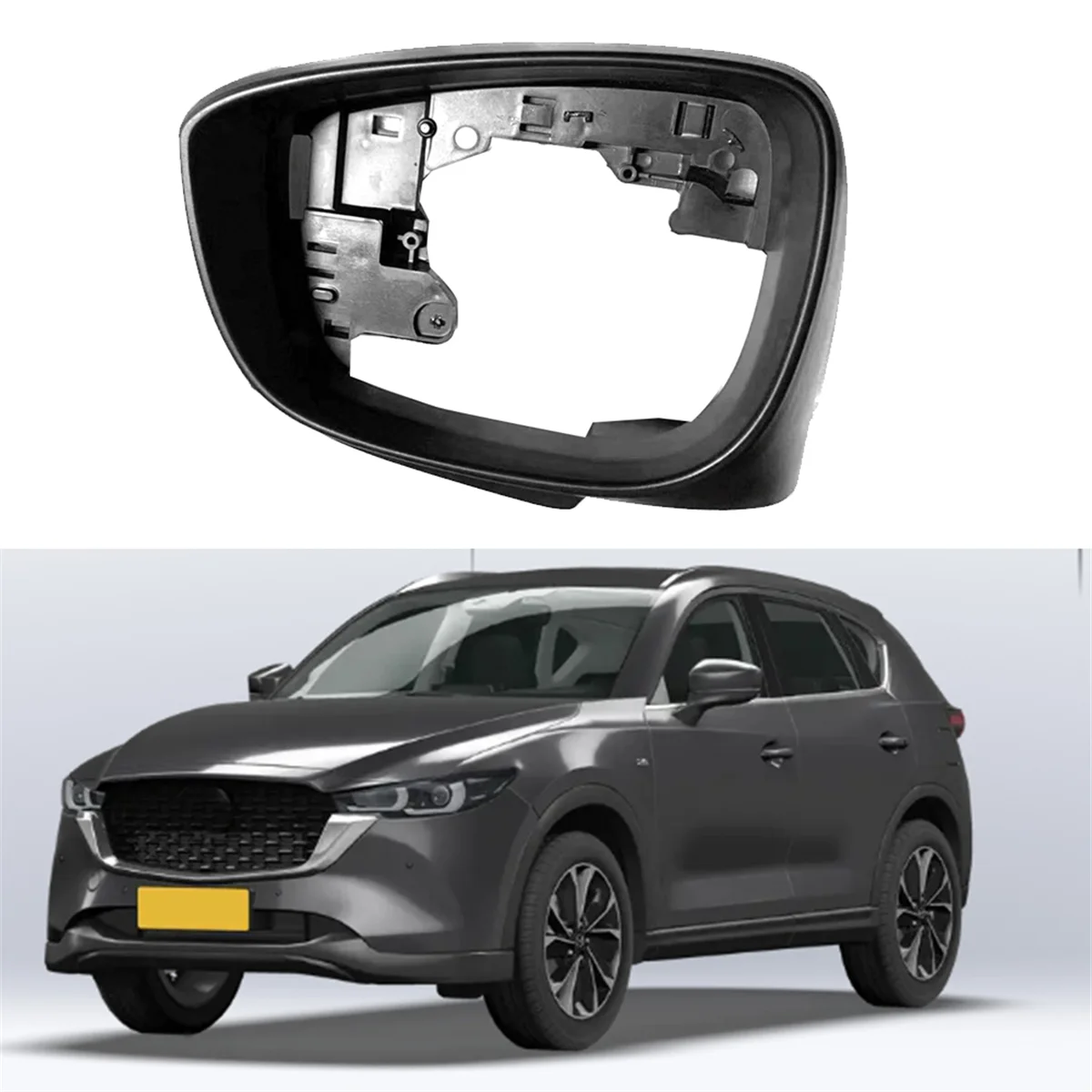 Car Side Left Wing Rearview Mirror Cover Frame Black for Mazda CX-3 2016-2019 CX-5 2015-2016