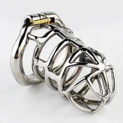 Male Chastity Cage Sex Toys Sissy Stainless Steel Chastity Device with Arc-Shaped Cock Rings Big Penis Lock Sex Toys for Men