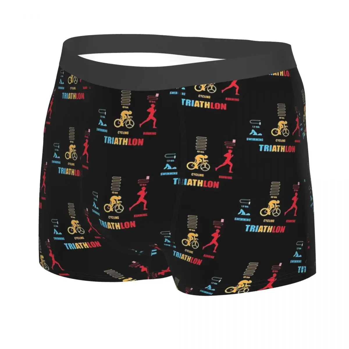 Swim, Bike, Run Triathlete Men Boxer Briefs Triathlon Highly Breathable Underwear High Quality Print Shorts Birthday Gifts