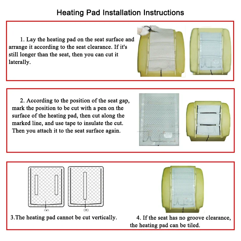 Built-in Car Seat Heater Fit 2 Seats Universal 12V Carbon Fiber Seat Heating Pad Dual Control 5-level Digital Display Switch