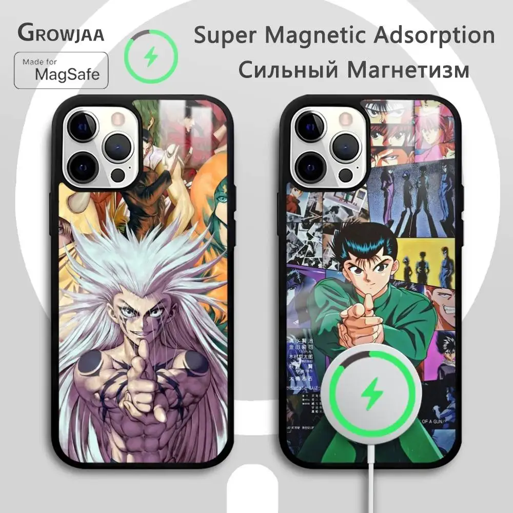 

Cool Yu Yu H-Hakusho Phone Case For IPhone 16 15 14 13 12 11 Pro Max Plus Mini Magsafe Mirror Wireless Magnetic Funda