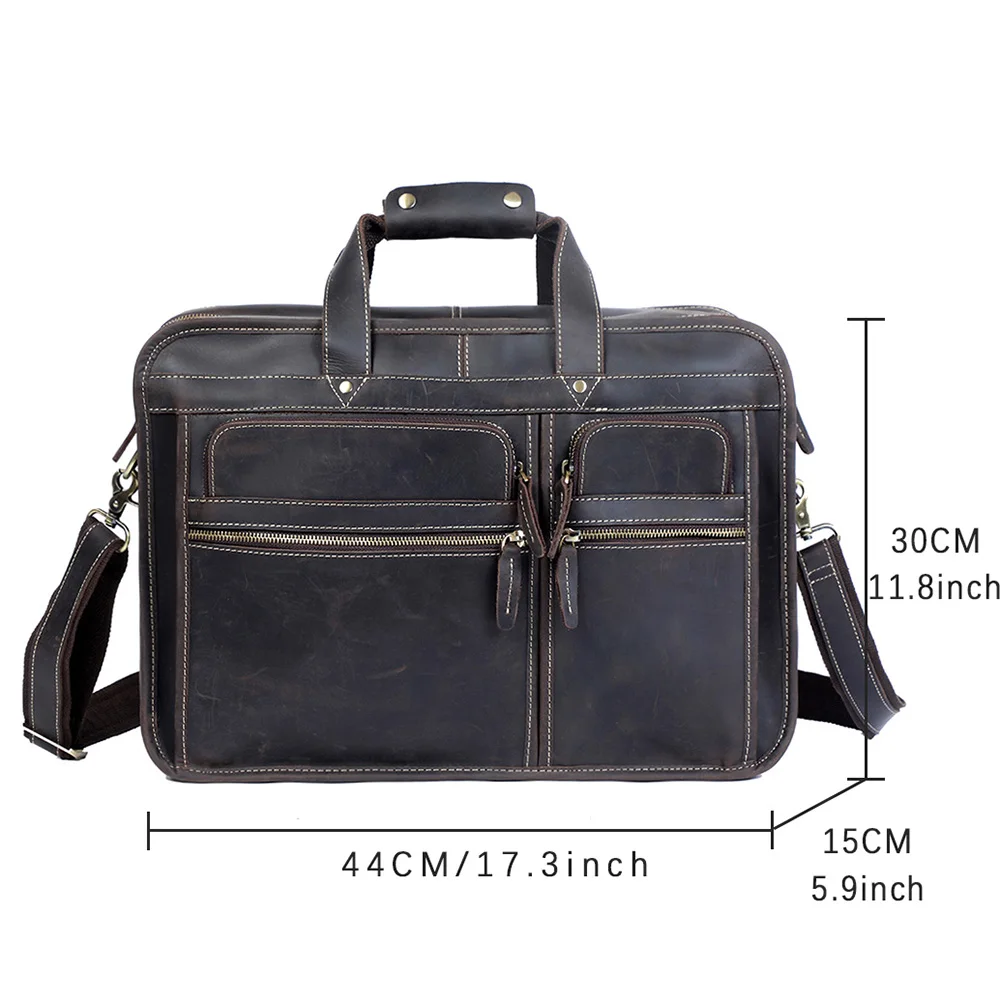 S.WORKER Premium Echtleder Business-Handtasche 16" Laptop Vintage Herren-Aktentasche für Arbeit & Reisen – Detail 3
