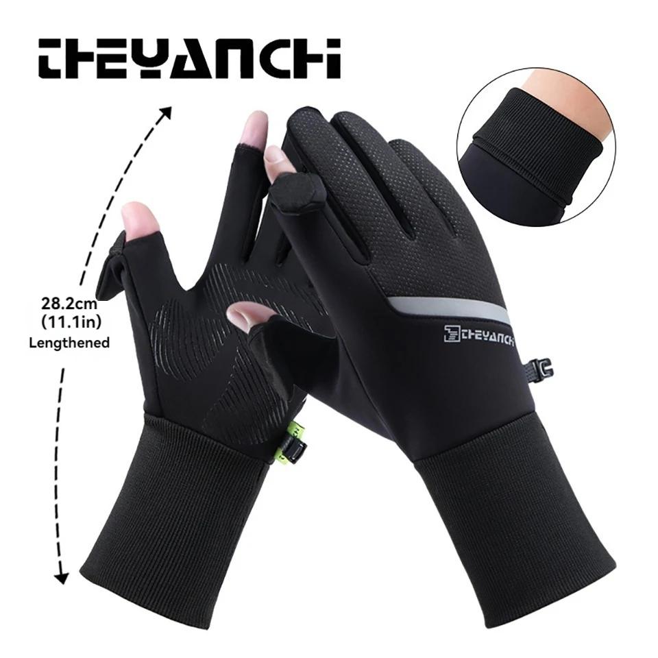 Cycling Gloves Winter Outdoor Sports Cycling Touch Warm Screen Anti-slip Windproof Waterproof Running Fishing Hiking Gloves Men