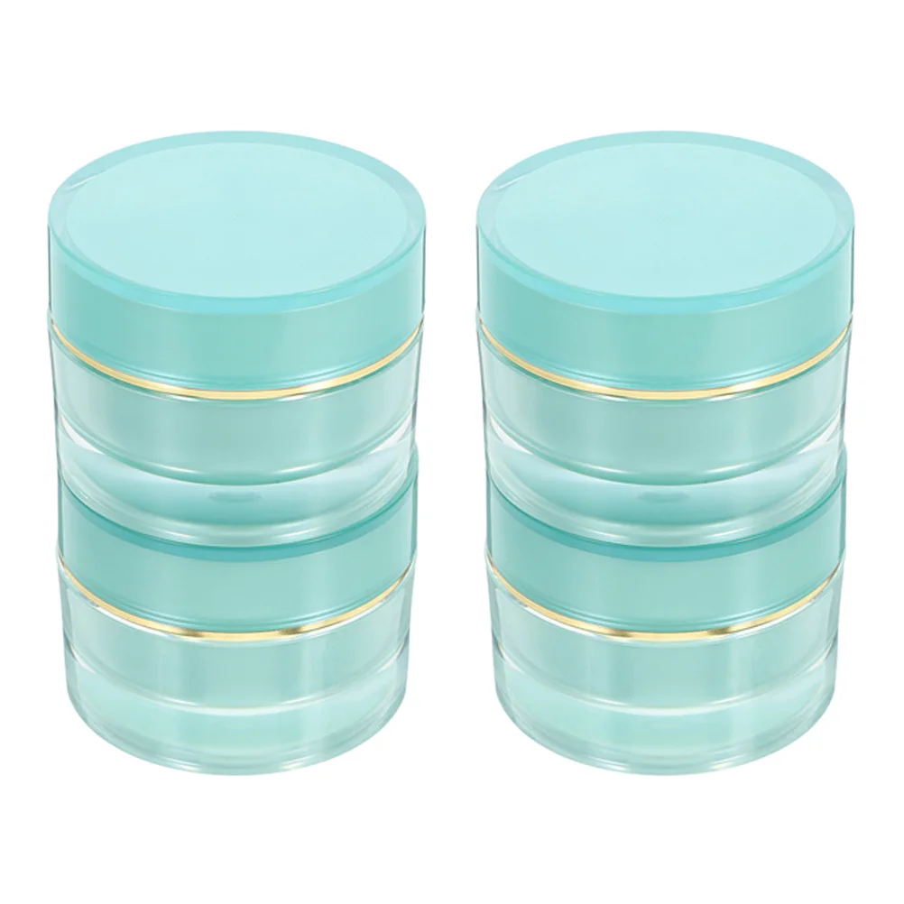 4Pcs Acrylic Cream Jars Leakproof Small Travel Refillable Containers Compact Storage Bottles Wide Mouth Jar