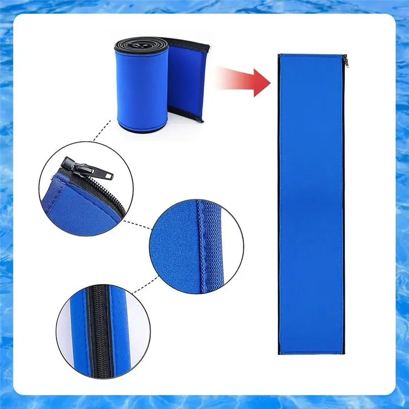 PZHI 1 Piece Pool Railing Covers Zippered Swimming Pool Handrail Cover Anti-Slip Neoprene Hand Grip Rail Cover 6Ft