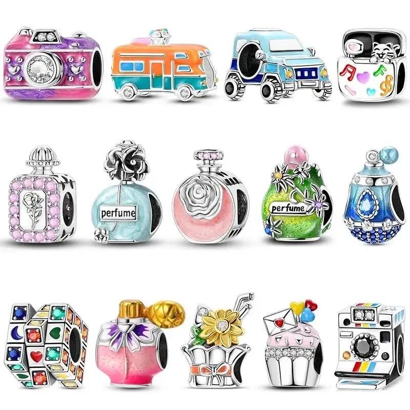 Hapilife 2026 925 Sterling Silver Charm Bracelet Perfume Bottle Camera Truck Beads Fit Original DIY Jewelry Women Gift Birthday