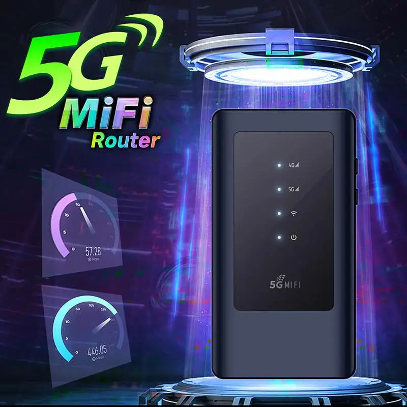 New! MiFi Mobile Modem 5G sim card Wifi Router Poket WiFi5 Dual Band 5Ghz Hotspot Portable Wi-Fi Device With 4400mAh Battery