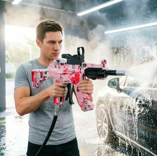 MP5K Mini High Pressure Water Gun Portable Car Wash Spray Nozzle Outdoor Garden Irrigation Plant Watering Cleaning Sprayer