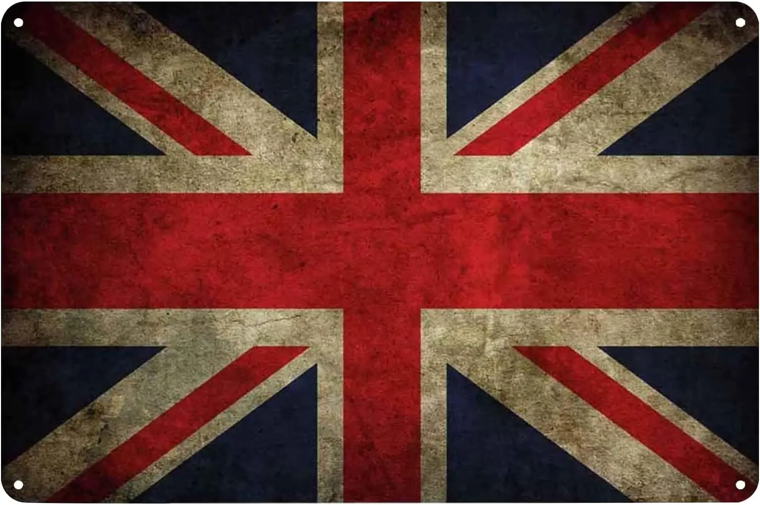 United Kingdom Flag Tin Sign UK British National Flags with Red White Blue Vintage Metal Poster for Men Women Wall Art Deco sign