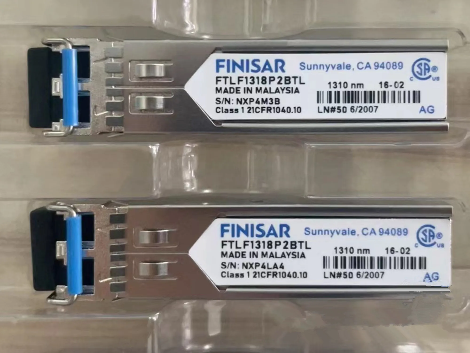 

Finisar SFP Transceiver Gigabit 1.25g 10km 1310nm Optical Fiber FTLF1318P2BCL