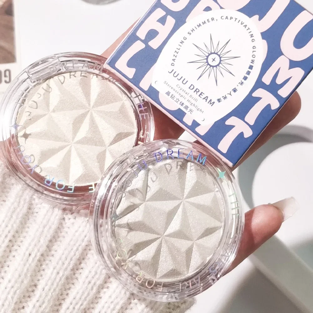 Shimmer Diamond Glow Highlighter 2-kleurenpalet – Fleuren en contouren, stralende huid, natuurlijke glans voor festival- en dagelijkse make-up