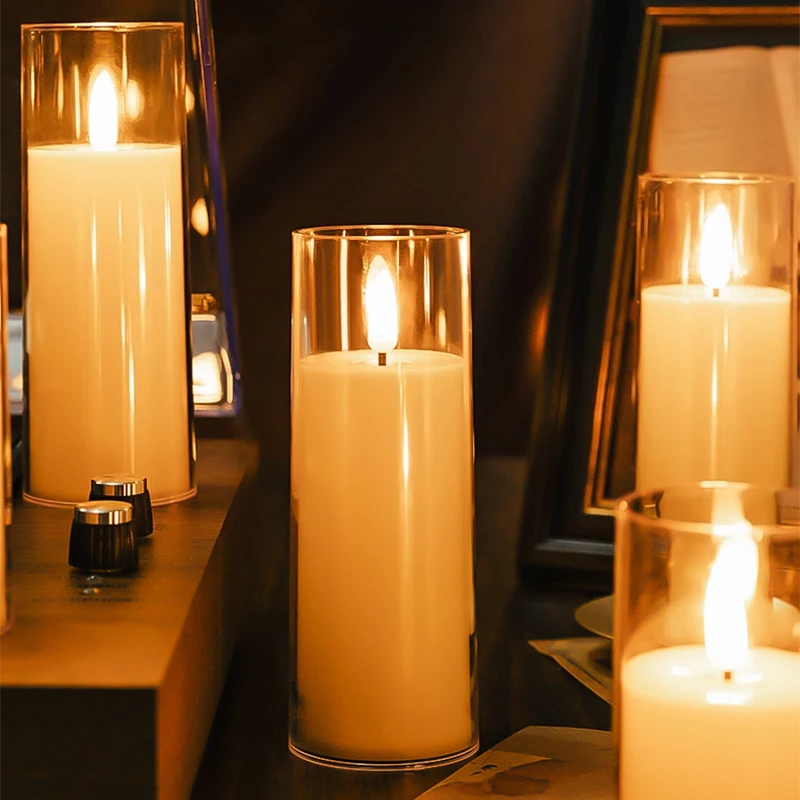 5 أضواء شموع LED عديمة اللهب ديكور متمنيا إبداعي شموع وهمية بلاستيكية تعمل بالبطارية مهرجان الزفاف العائلي